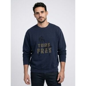 Wilfred‎ Free Aritzia Navy Blue Think Free Palm Tree Sweatshirt Large Oversized